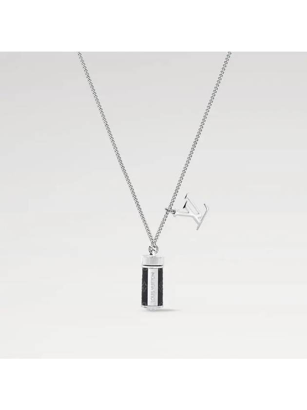 Men's Monogram Eclipse Charm Necklace Silver - LOUIS VUITTON - BALAAN 2