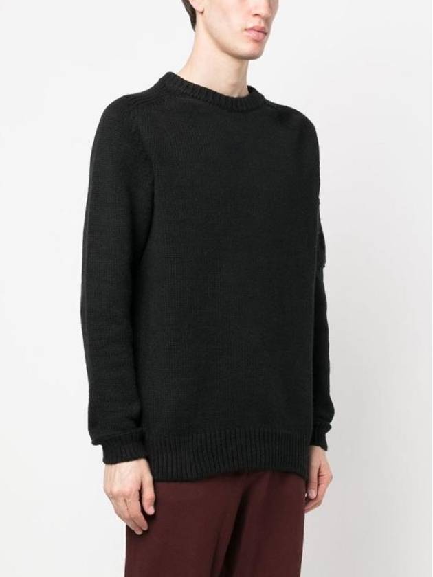 Lens Wappen Patch Knit Top Black - CP COMPANY - BALAAN 3