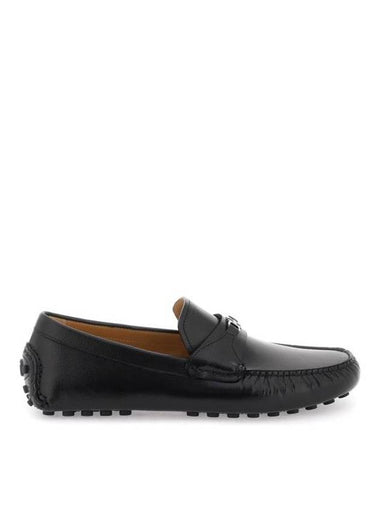 Gancini Leather Driving Shoes Black - SALVATORE FERRAGAMO - BALAAN 1