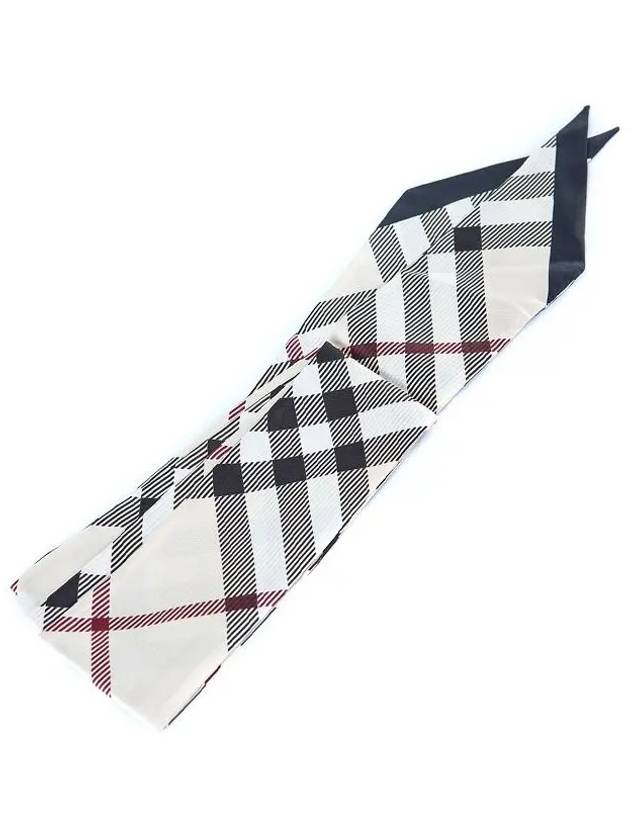 Skinny Check Silk Scarf Stone - BURBERRY - BALAAN 3