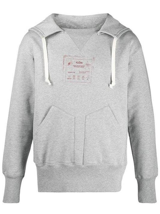 Icon Logo Print Cotton Hoodie Grey - MAISON MARGIELA - BALAAN 2