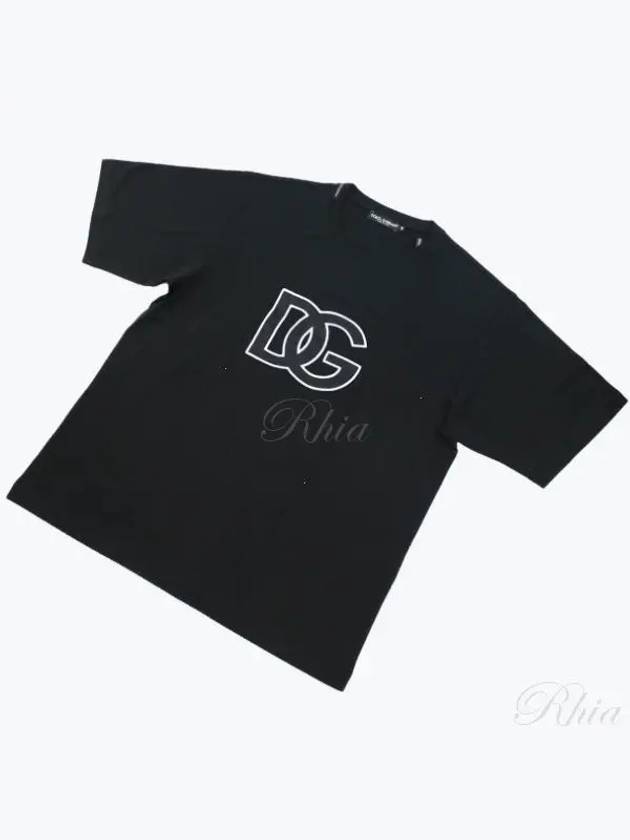 Logo Print Cotton Short Sleeve T-Shirt Black - DOLCE&GABBANA - BALAAN 2