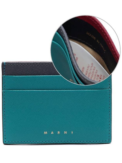 Logo Color Block Card Wallet Blue - MARNI - BALAAN 2