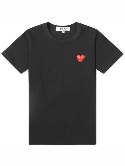 Red Heart Short Sleeve T-Shirt P1 T107 1 Black - COMME DES GARCONS - BALAAN 2