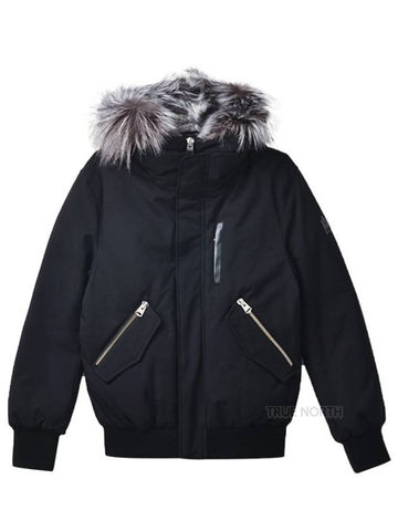 Dixon Nordic Tech Down Silver Fur Bomber Jacket Black - MACKAGE - BALAAN.