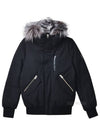 Dixon Nordic Tech Down Silver Fur Bomber Jacket Black - MACKAGE - BALAAN 1