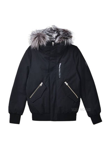 Dixon Nordic Tech Down Silver Fur Bomber Jacket Black - MACKAGE - BALAAN 1