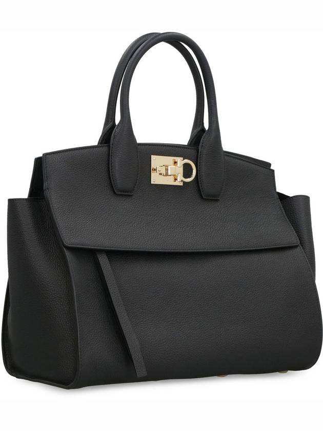 Studio Soft Tote Bag Black - SALVATORE FERRAGAMO - BALAAN 4