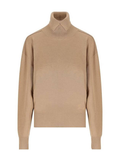 Roll Neck Wool Knit Top Flax - BURBERRY - BALAAN 2