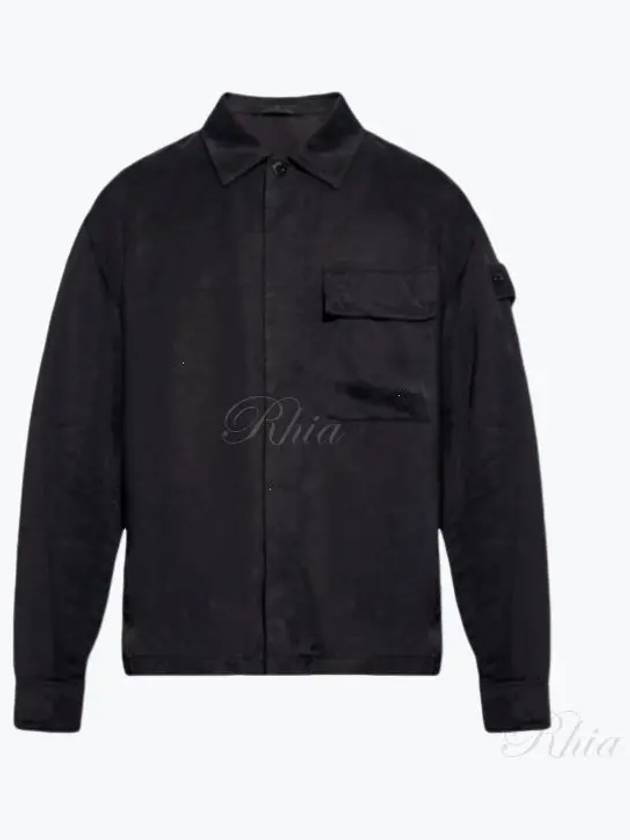 Wappen Patch Cupro Shirt Jacket Black - STONE ISLAND - BALAAN 2