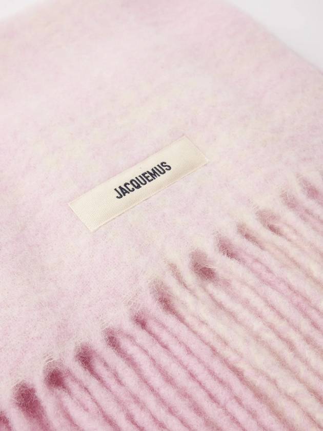 L’echarpe Carro Le Chouchou Jacquard Check Scarf Light Pink - JACQUEMUS - BALAAN 4