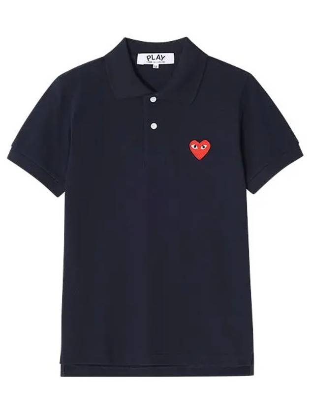 Red Heart Wappen Polo Shirt P1 T006 2 Navy - COMME DES GARCONS - BALAAN 3