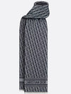 Oblique Cotton Wool Silk Muffler Navy - DIOR - BALAAN 2