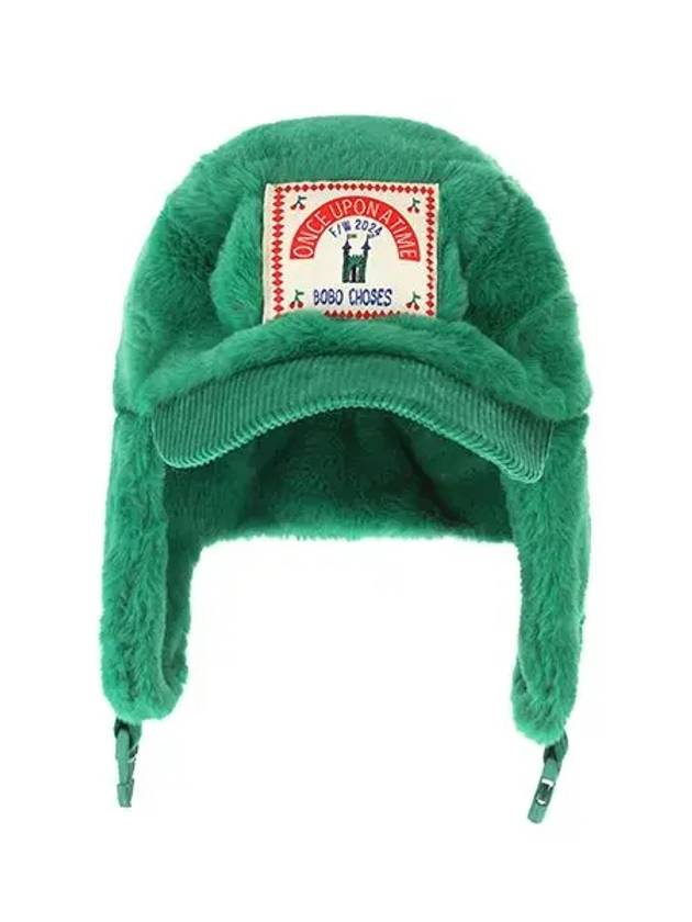 Kids Furry Chapka Hat Green - BOBO CHOSES - BALAAN 2