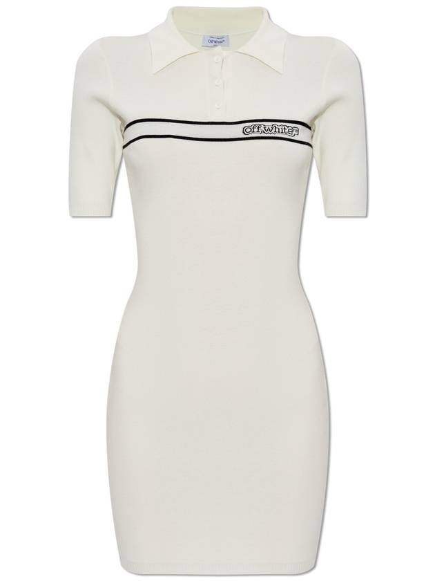 Off-White Dress With Embroidered Logo, Women's, Cream - OFF WHITE - BALAAN 1