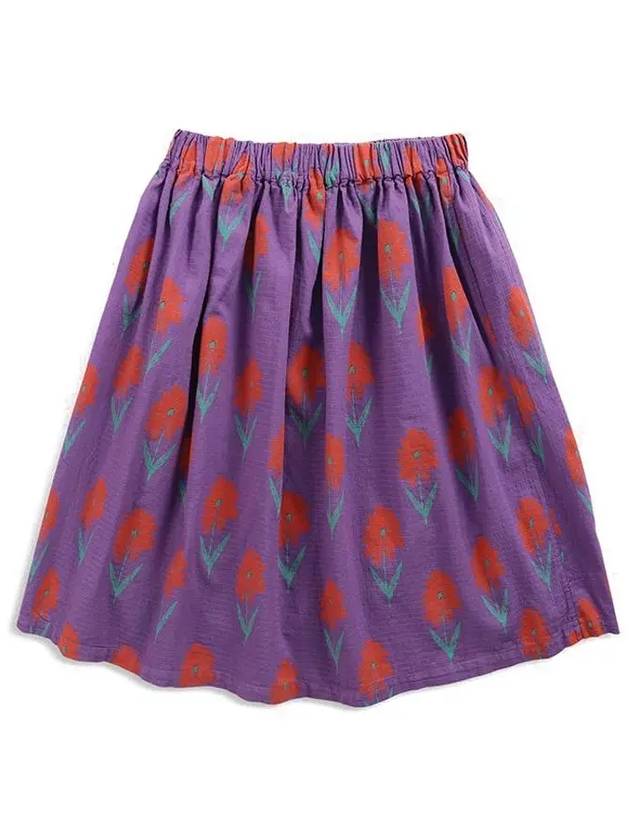 Kids Floral Pattern Skirt Purple 122AC092 540 - BOBO CHOSES - BALAAN 2