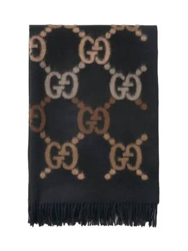 GG muffler shawl black brown - GUCCI - BALAAN 1