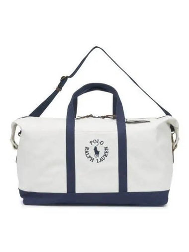 Logo Imbroidered Canvas Duffel Navy - POLO RALPH LAUREN - BALAAN 1