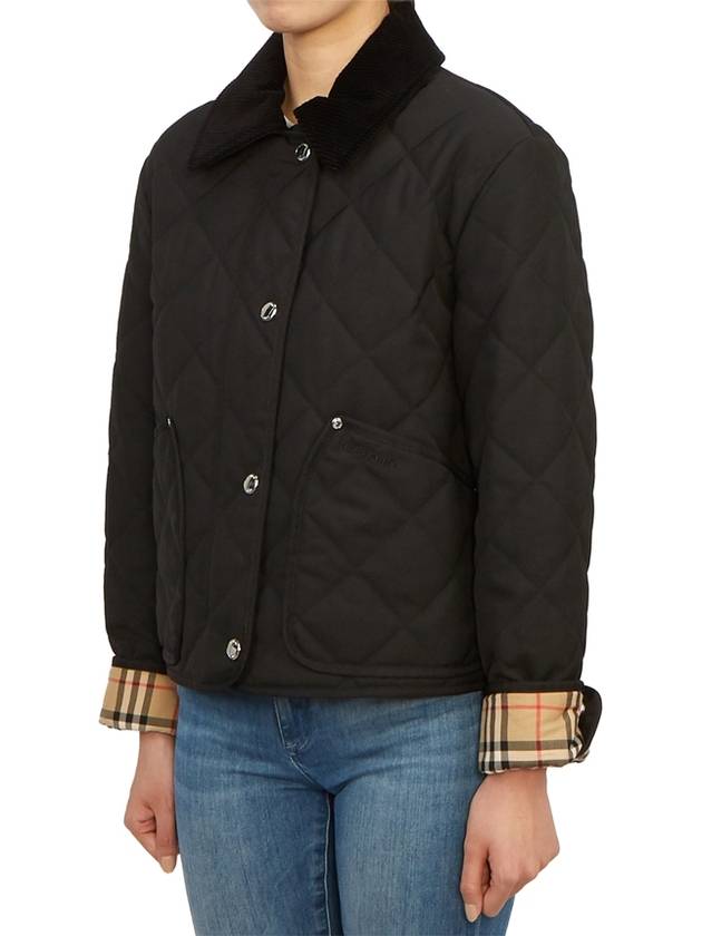 Striped point cropped quilted jacket black - BURBERRY - BALAAN 5