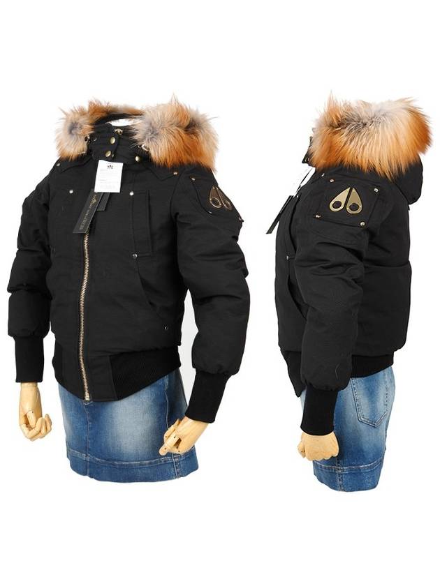 Gold Series Red Fur Bomber Jacket Black - MOOSE KNUCKLES - BALAAN 3