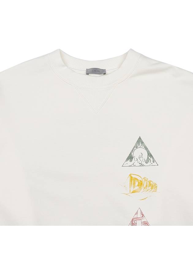 Cotton Logo Print Sweatshirt White - DIOR - BALAAN 5