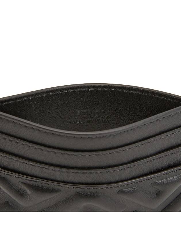 Baguette Embossed FF Logo Card Wallet Black - FENDI - BALAAN 6