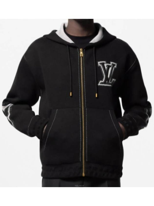 1AFXKW Graphic Intarsia Zipper Cotton Hoodie - LOUIS VUITTON - BALAAN 2