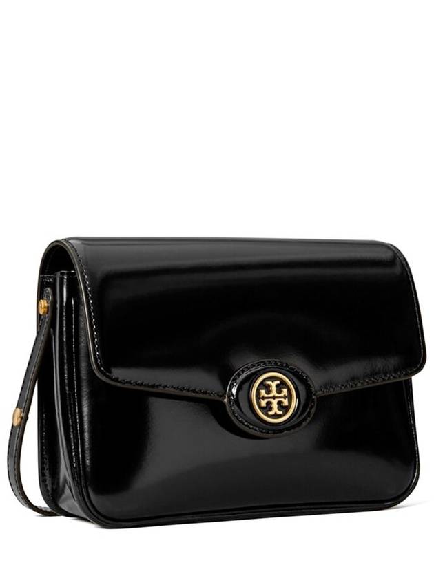 Robinson Spazzolato Convertible Logo Shoulder Bag Black - TORY BURCH - BALAAN 3