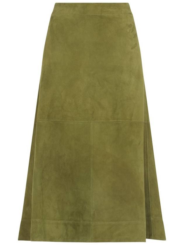 Bottega Veneta Suede Leather Midi Skirt Clothing - BOTTEGA VENETA - BALAAN 1