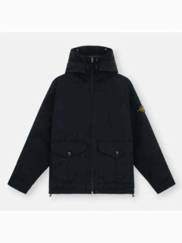 Logo David TC Down Hooded Jacket Navy - STONE ISLAND - BALAAN 2