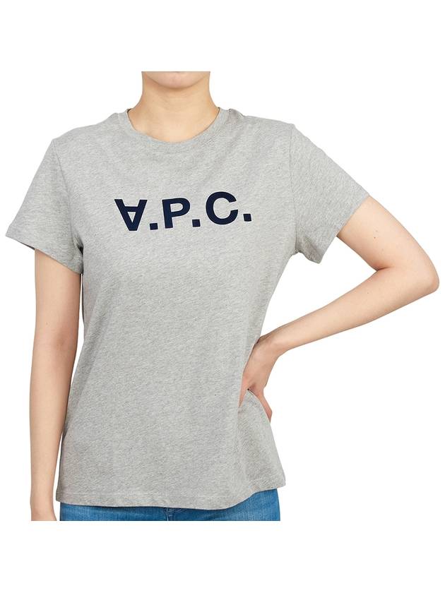 VPC Navy Logo Cotton Short Sleeve T-Shirt Grey - A.P.C. - BALAAN 6