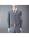 Milano Stitch 4-Bar Cardigan Medium Grey - THOM BROWNE - BALAAN 2