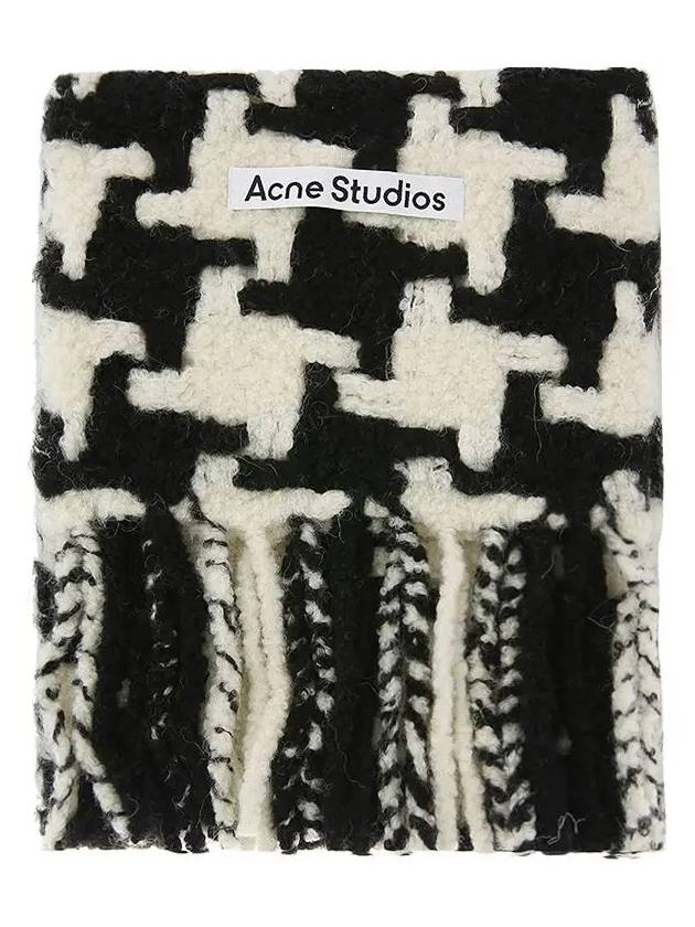 Studios Hound Check Muffler White Black - ACNE STUDIOS - BALAAN.