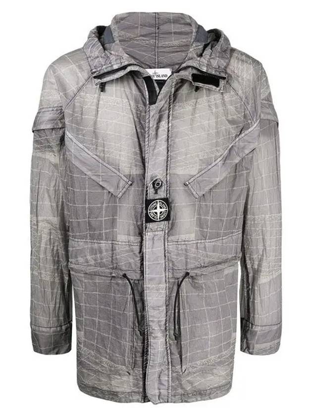 Men's Wappen Reflective Grid Lamy Windbreaker Grey - STONE ISLAND - BALAAN 2