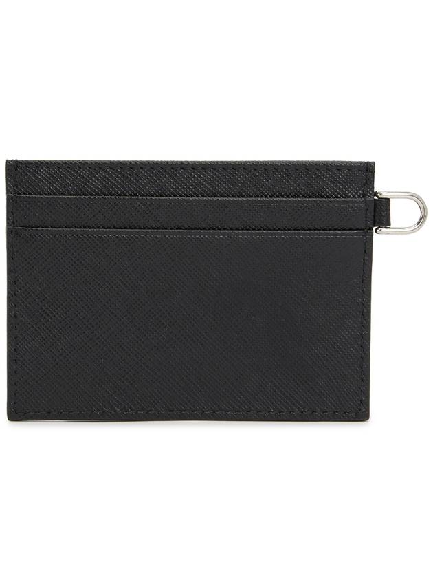 Triangle Logo Saffiano Leather Card Wallet Black - PRADA - BALAAN 3