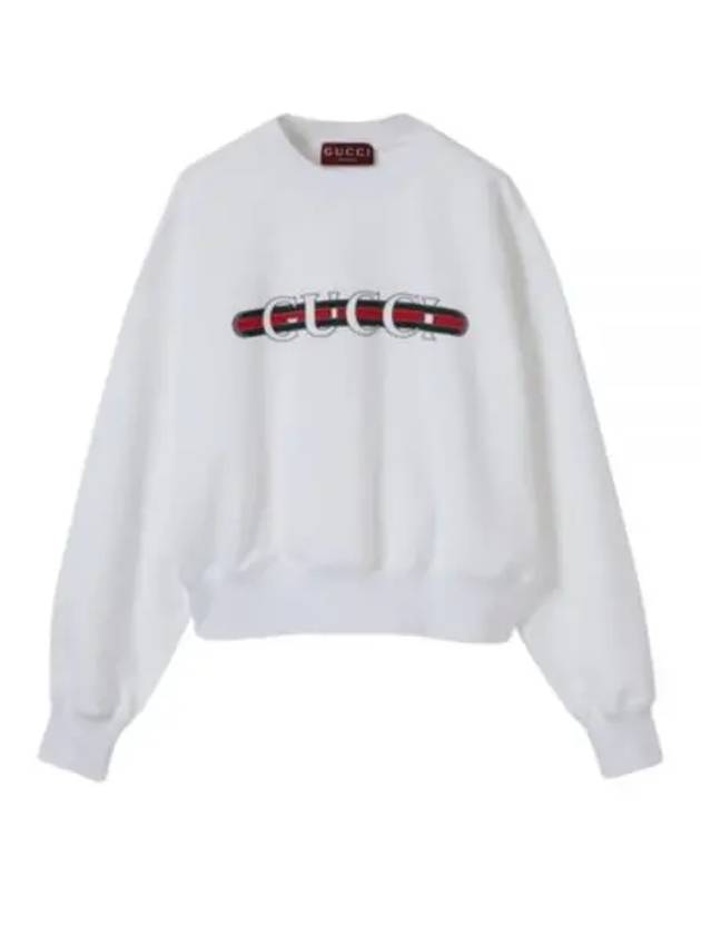 Print Cotton Jersey Sweatshirt White - GUCCI - BALAAN 2