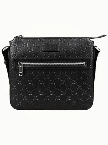 Microssima Leather Messenger Bag Black - GUCCI - BALAAN 1