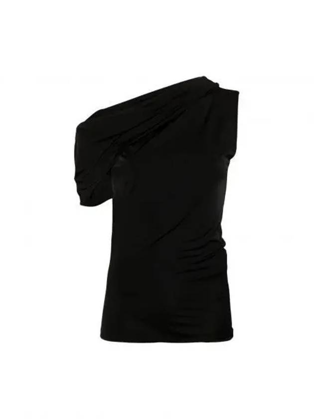 Asymmetric Draped Blouse Black - ALEXANDER MCQUEEN - BALAAN 2