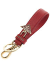 Saffiano Small Logo Charm Key Holder Red - PRADA - BALAAN.