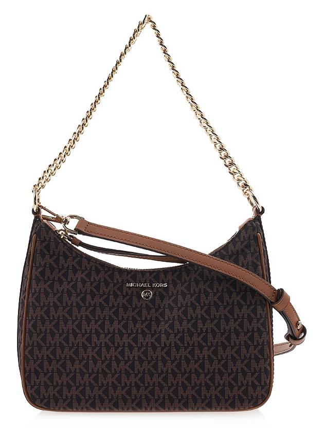 Jet Set Charm Medium Logo Jacquard Convertible Cross Bag Brown - MICHAEL KORS - BALAAN 2