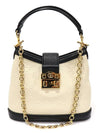 675788 White Black Two tone GG Emboss Leather Small Shoulder Bag 2WAY - GUCCI - BALAAN 1