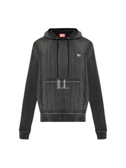 Logo Patch Drawstring Hoodie Black - DIESEL - BALAAN 2