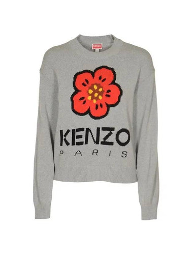 Boke Flower Cotton Sweatshirt Grey - KENZO - BALAAN 1