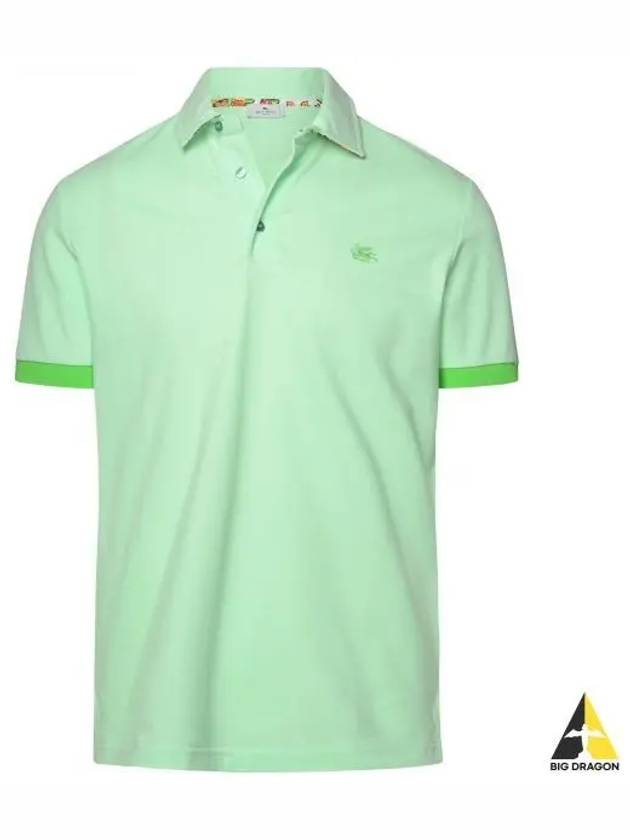 MRMD0006AC174 V0153 Pegaso logo embroidered paisley undercollar short sleeve polo shirt - ETRO - BALAAN 1