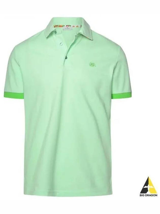 MRMD0006AC174 V0153 Pegaso logo embroidered paisley undercollar short sleeve polo shirt - ETRO - BALAAN 1