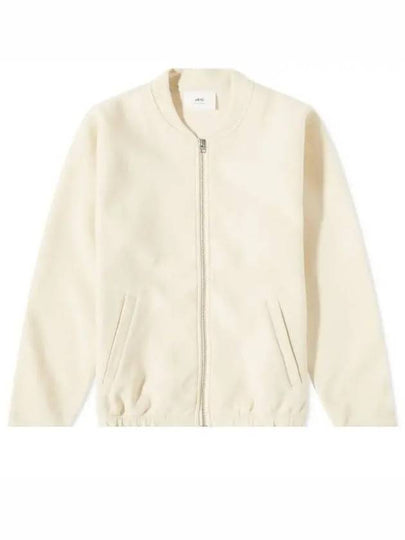 Zip-Up Blouson Jacket Ivory - AMI - BALAAN 2