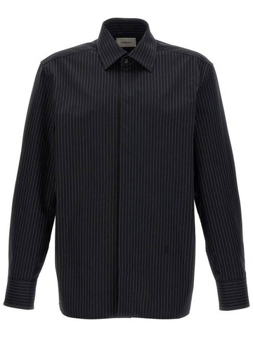 Saint Laurent Cassandre Striped Shirt Clothing - SAINT LAURENT - BALAAN 1