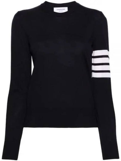 4-Bar Merino Jumper Wool Knit Top Navy - THOM BROWNE - BALAAN 2