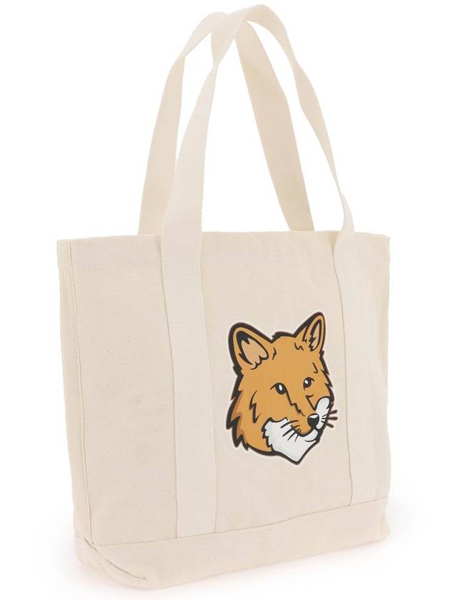 Fox Head Print Tote Bag Ecru - MAISON KITSUNE - BALAAN 4