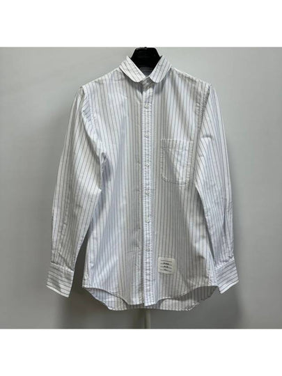 Pinstrip Oxford Long Sleeve Shirt Blue - THOM BROWNE - BALAAN 2